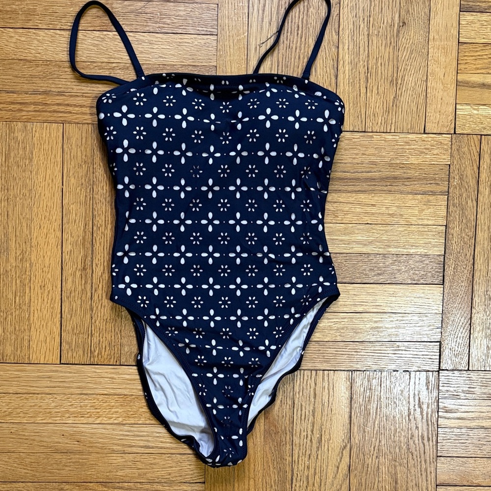 Navy Blue Floral Ladies Swimsuit